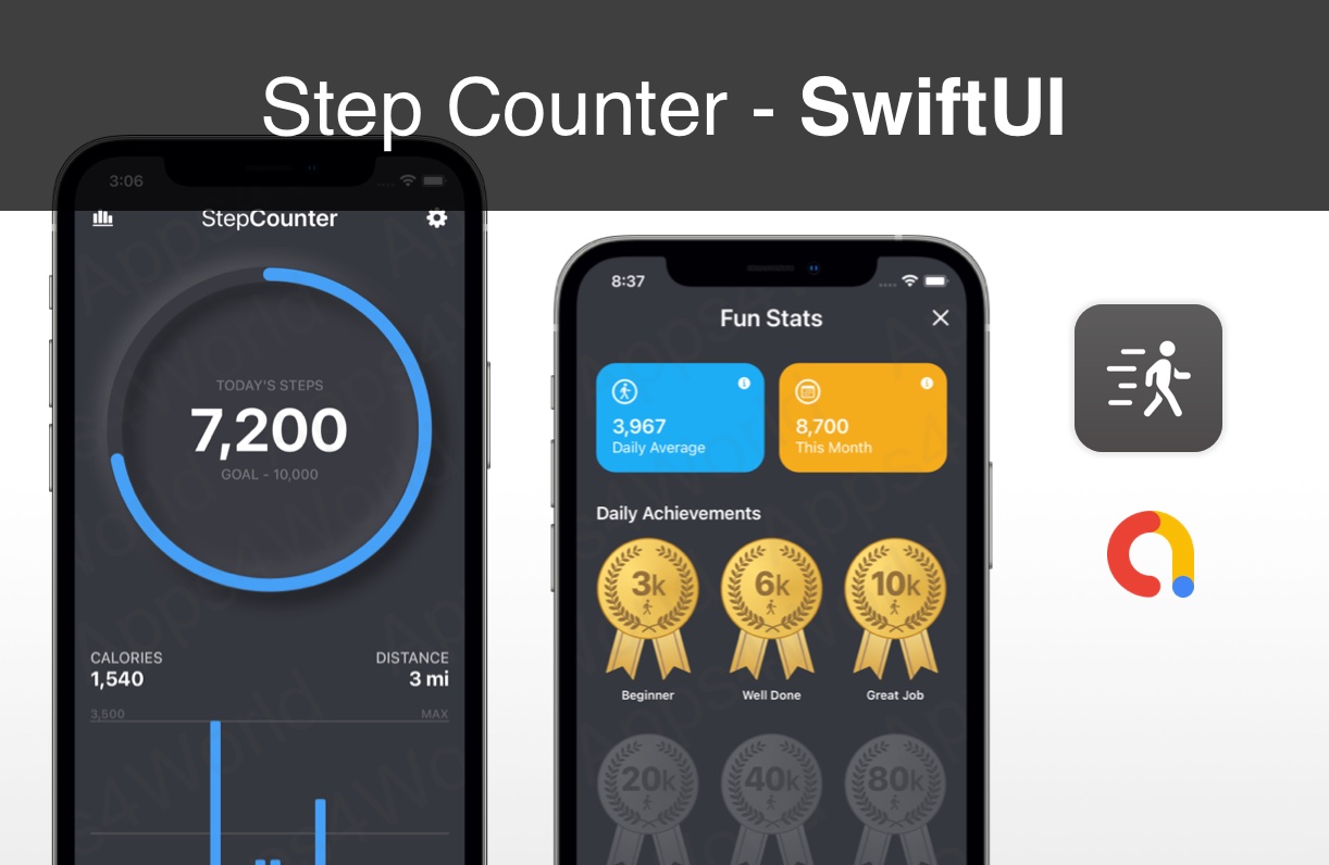 Step Counter iOS app template